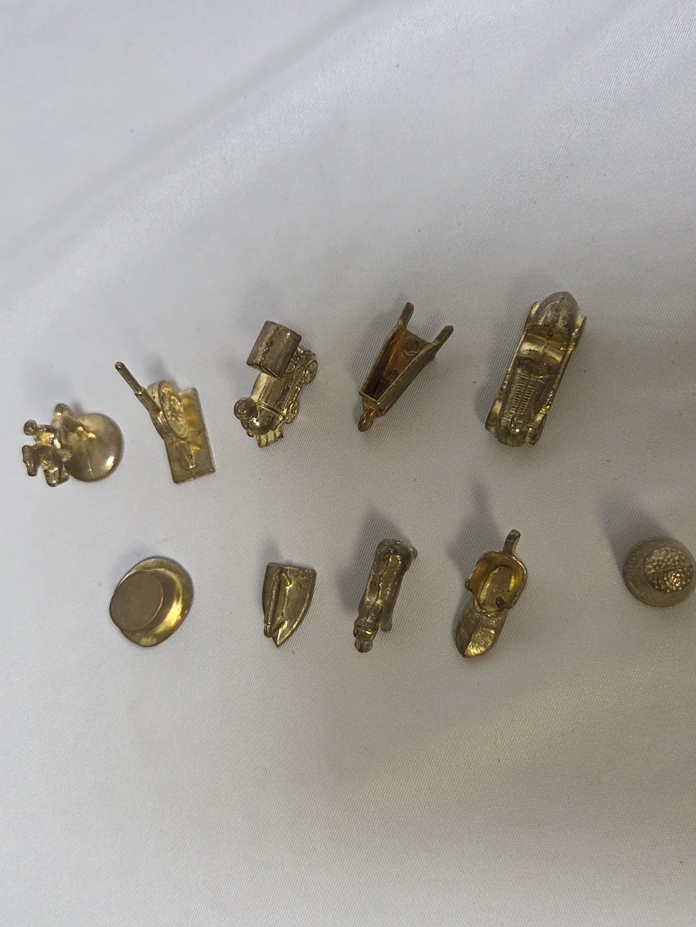 Vtg Monopoly Deluxe Edition 1998 Replacement 10 Gold-Tone Tokens